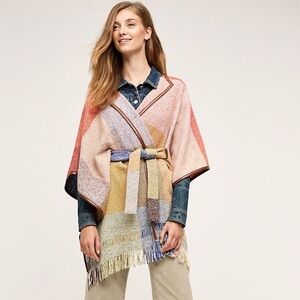 Anthropologie Nomad color pane poncho
